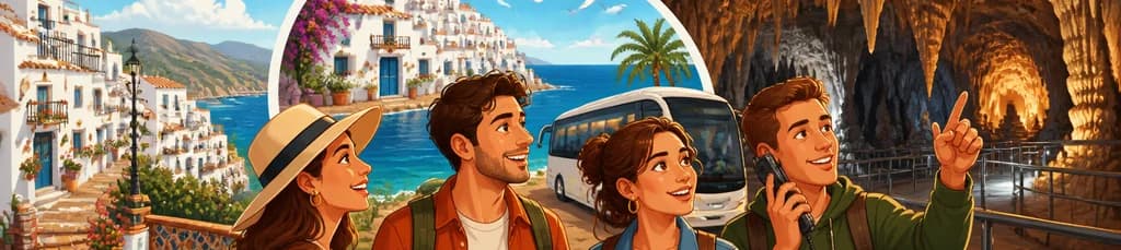 Tour con entradas a las Cuevas de Nerja desde Málaga y la Costa del Sol, incluyendo visita a Frigiliana