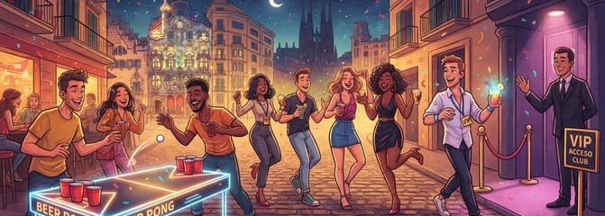 Recorrido de fiesta en Barcelona: Beer Pong, juegos de beber y entrada VIP a discotecas