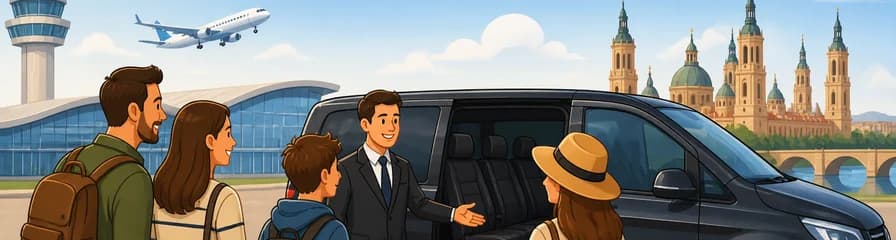 Servicio de traslado privado desde el Aeropuerto de Zaragoza con destino al centro de la ciudad.