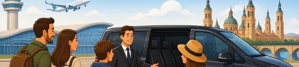 Servicio de traslado privado desde el Aeropuerto de Zaragoza con destino al centro de la ciudad.