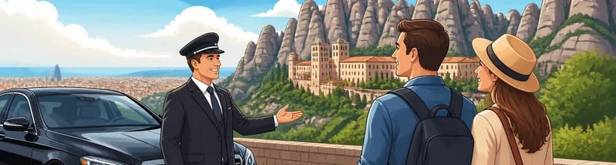 Servicio de traslado privado: viaje de ida y vuelta a Montserrat desde Barcelona