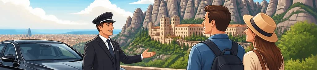 Servicio de traslado privado: viaje de ida y vuelta a Montserrat desde Barcelona