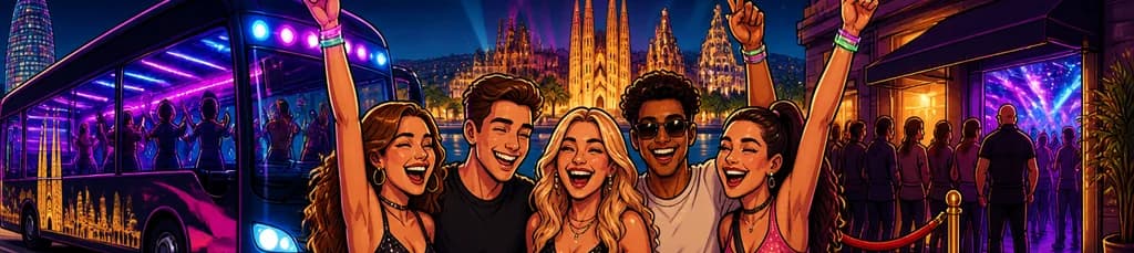 Autobús de fiesta en Barcelona y acceso VIP a discoteca