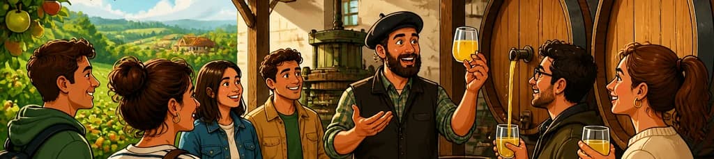 Tour guiado para explorar una sidrería vasca