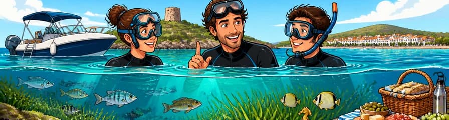 Snorkel privado con guía submarino local en Fornells, Menorca