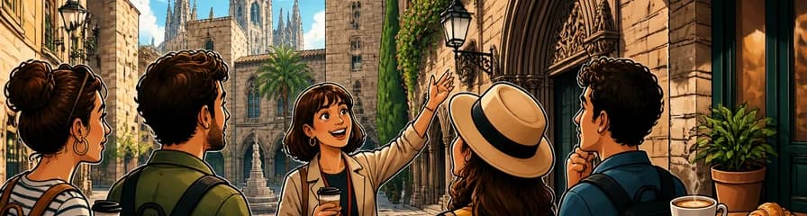 Recorrido guiado oficial a pie: café y arte en el Barrio Gótico