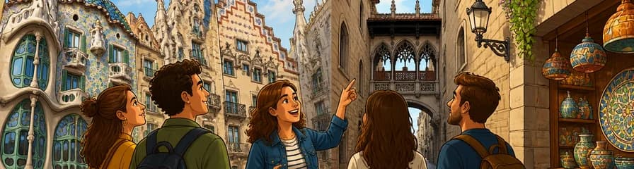 Paseo a Pie por Barcelona: Modernismo, Barrio Gótico y Comercios Artesanales