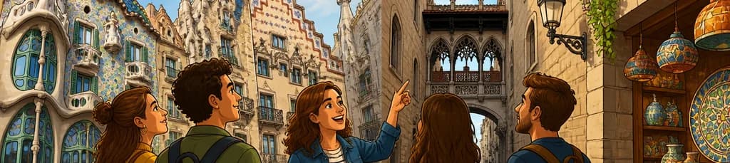 Paseo a Pie por Barcelona: Modernismo, Barrio Gótico y Comercios Artesanales
