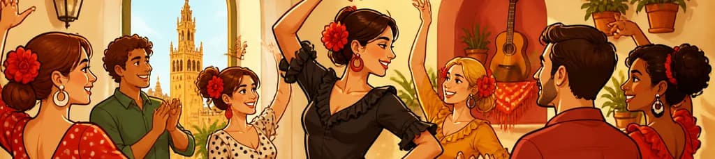 Clase de 90 minutos para aprender a bailar Rumbas o Sevillanas con Flor de Regalo