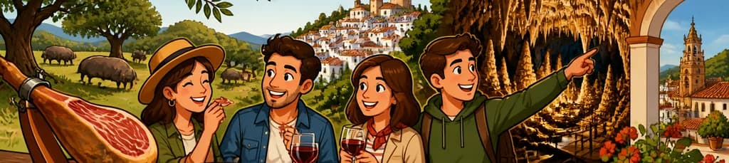 Aventura gastronómica y natural desde Sevilla: Degustación de jamón ibérico y visita a las cuevas de Aracena