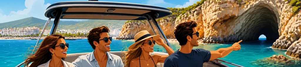 Excursión Privada de 7 Horas en Lancha desde Sant Antoni de Portmany