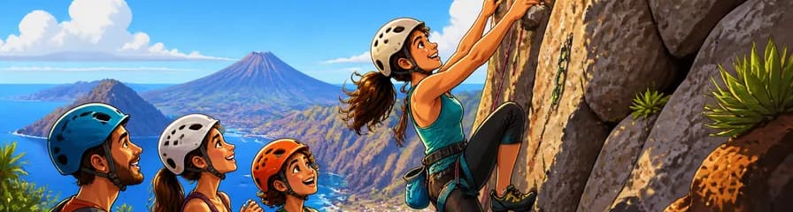 Aventura de escalada en roca en un entorno natural de Tenerife