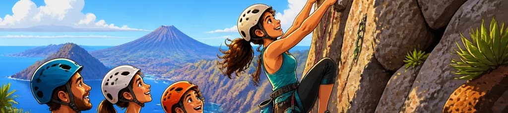 Aventura de escalada en roca en un entorno natural de Tenerife