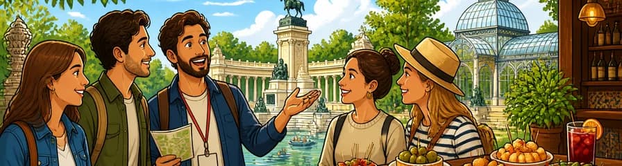 Recorrido guiado por el Parque del Retiro de Madrid con degustación de tapas