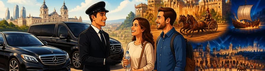 Servicio de transporte privado de ida y vuelta a Puy du Fou desde Madrid