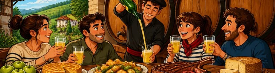 Experimenta la gastronomía vasca: comida tradicional en una sidrería de San Sebastián