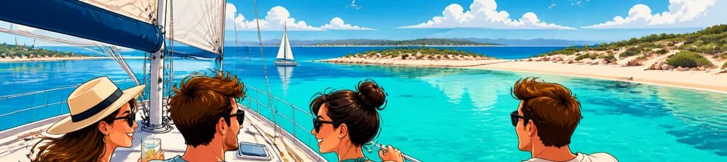 Excursión privada de día completo en velero por la Playa de Ses Illetes