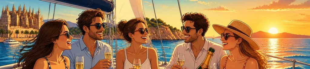 Travesía en velero por Mallorca al mediodía o al atardecer, con aperitivos ligeros y barra libre