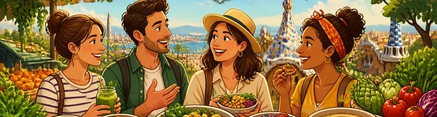 Tour privado a pie con experiencia de comida saludable en Barcelona