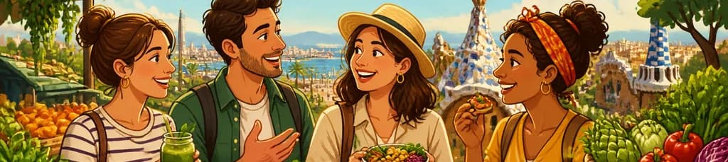 Tour privado a pie con experiencia de comida saludable en Barcelona