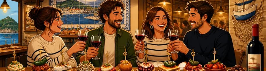 Experiencia gastronómica vasca: 16 pintxos donostiarras y botella de vino en Golfo de Bizkaia Born