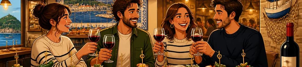Experiencia gastronómica vasca: 16 pintxos donostiarras y botella de vino en Golfo de Bizkaia Born