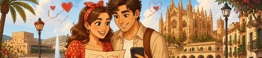 Juego de exploración romántica al aire libre: Palma de Mallorca para enamorados