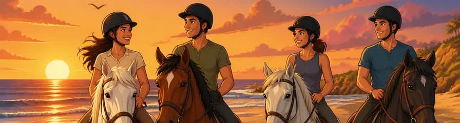 Paseo Ecuestre Inolvidable por la Playa al Atardecer: ¡Mínimo Dos Participantes!
