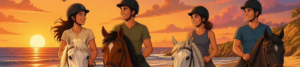 Paseo Ecuestre Inolvidable por la Playa al Atardecer: ¡Mínimo Dos Participantes!