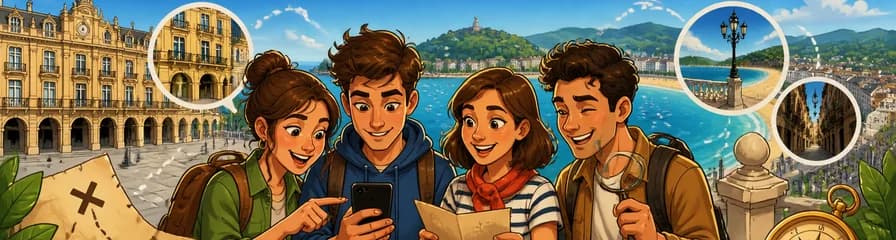 Búsqueda del tesoro y recorrido a pie autoguiado por San Sebastián