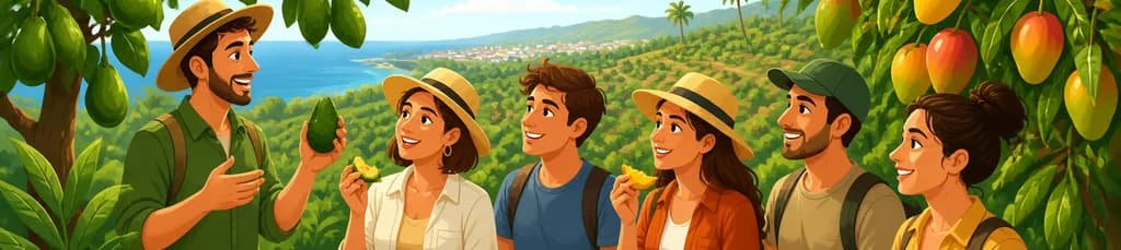 Recorrido tropical por una plantación de aguacates y mangos: experiencia en grupo reducido con degustación