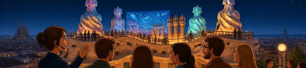 Recorrido Nocturno Guiado por Casa Milà - La Pedrera con Cena Opcional