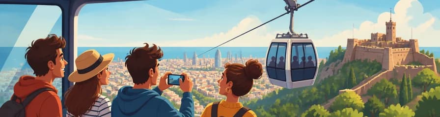 Billete de ida y vuelta para el Teleférico de Montjuïc