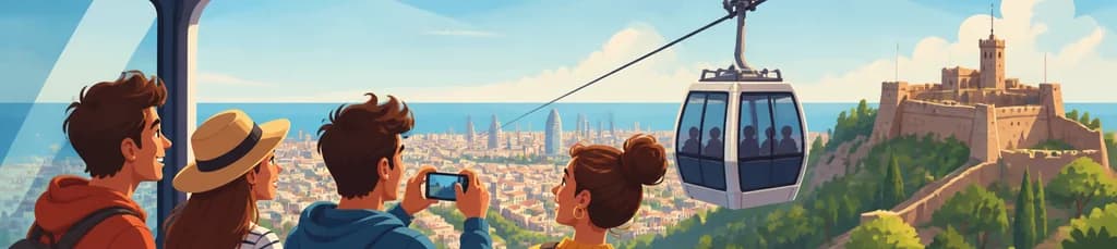 Billete de ida y vuelta para el Teleférico de Montjuïc