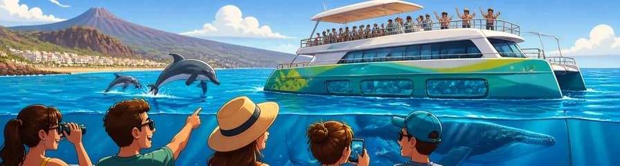 Tour de 3 horas para avistamiento de ballenas y delfines en ecocatamarán por Tenerife