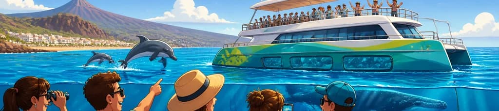 Tour de 3 horas para avistamiento de ballenas y delfines en ecocatamarán por Tenerife