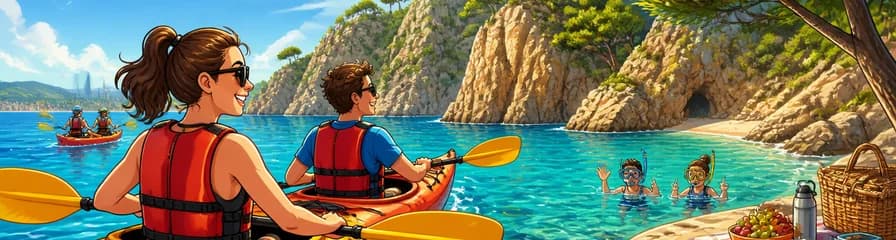 Aventura exclusiva en kayak y snorkel por la Costa Brava con salida desde Barcelona