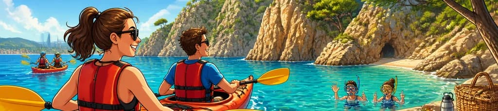 Aventura exclusiva en kayak y snorkel por la Costa Brava con salida desde Barcelona