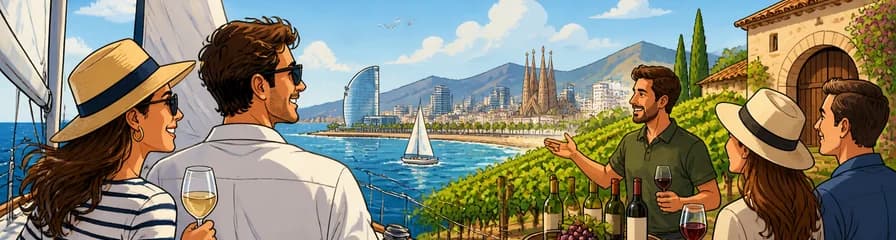 Travesía en velero por Barcelona con visita a bodega en Tiana