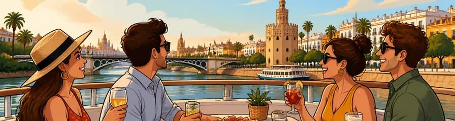 Crucero en barco por Sevilla con bebida y aperitivo