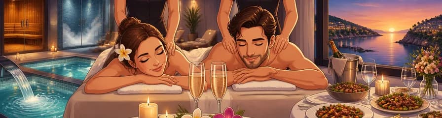Experiencia de SPA romántica con masaje en pareja y cena en Eurotel Punta Rotja