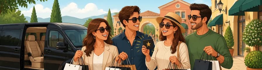 Traslado de ida y vuelta a La Roca Village en Shopping Express para compras outlet