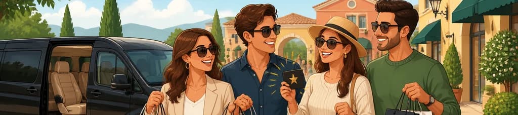 Traslado de ida y vuelta a La Roca Village en Shopping Express para compras outlet