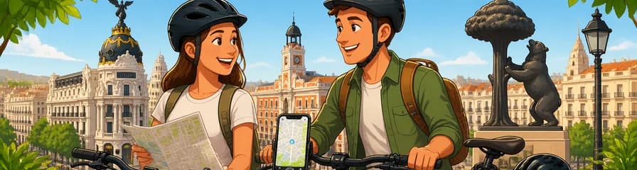 Alquiler de bicicleta eléctrica en Madrid con soporte para móvil y tour autoguiado gratuito