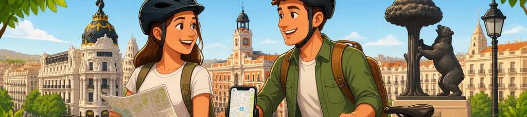 Alquiler de bicicleta eléctrica en Madrid con soporte para móvil y tour autoguiado gratuito