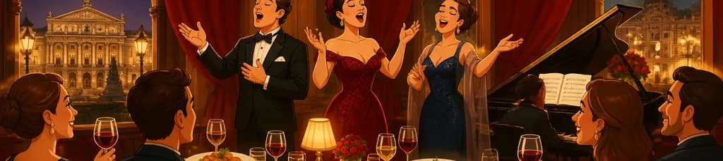 Cena con espectáculo lírico: Un delicioso menú y arias en El Café de la Ópera de Madrid