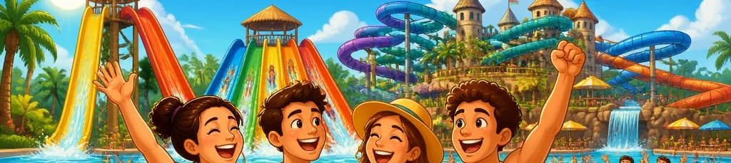 Acceso al parque acuático y temático Illa Fantasia