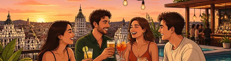 Disfruta de una o dos bebidas en Akeah & Tilda Sky Bar