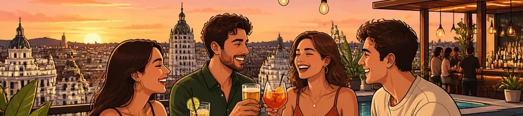Disfruta de una o dos bebidas en Akeah & Tilda Sky Bar