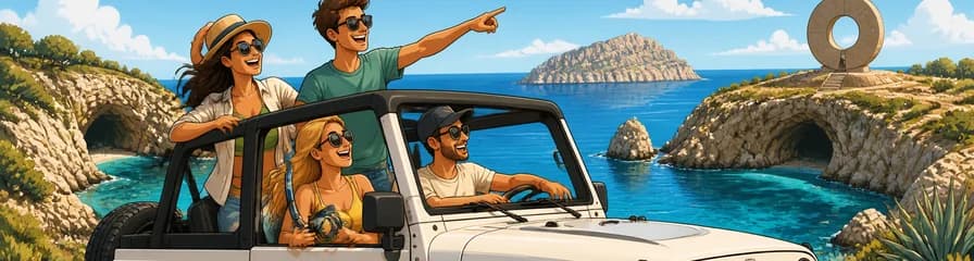 Recorrido en Jeep Wrangler por Ibiza para explorar playas ocultas, practicar esnórquel y visitar cuevas